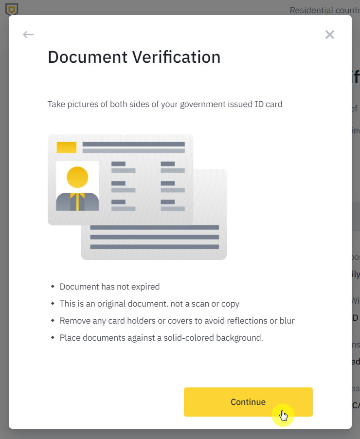 바이낸스 신분증 인증 1