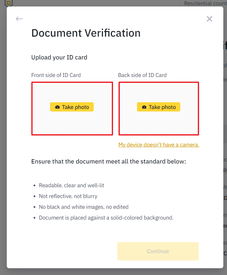 바이낸스 신분증 인증 2